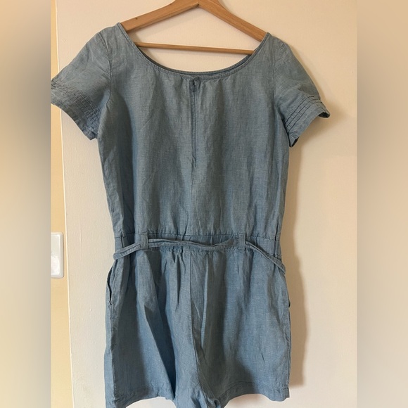 LOFT Blue Short Sleeve Romper - Picture 2 of 3